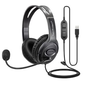 NEW TECHPROTECTUS TP-H13H-USB - USB HEADPHONES NOISE-CANCELLING, BLACK -1 YEAR TECHPROTECTUS WARRANTY, MINIMUM ORDER QUANTITY 10 - Image 1